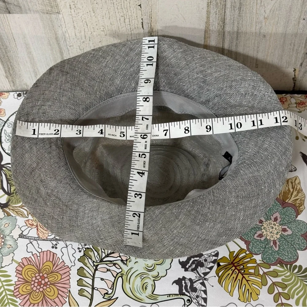Ellen Tracy Gray Cloche Hat with Floral Accent